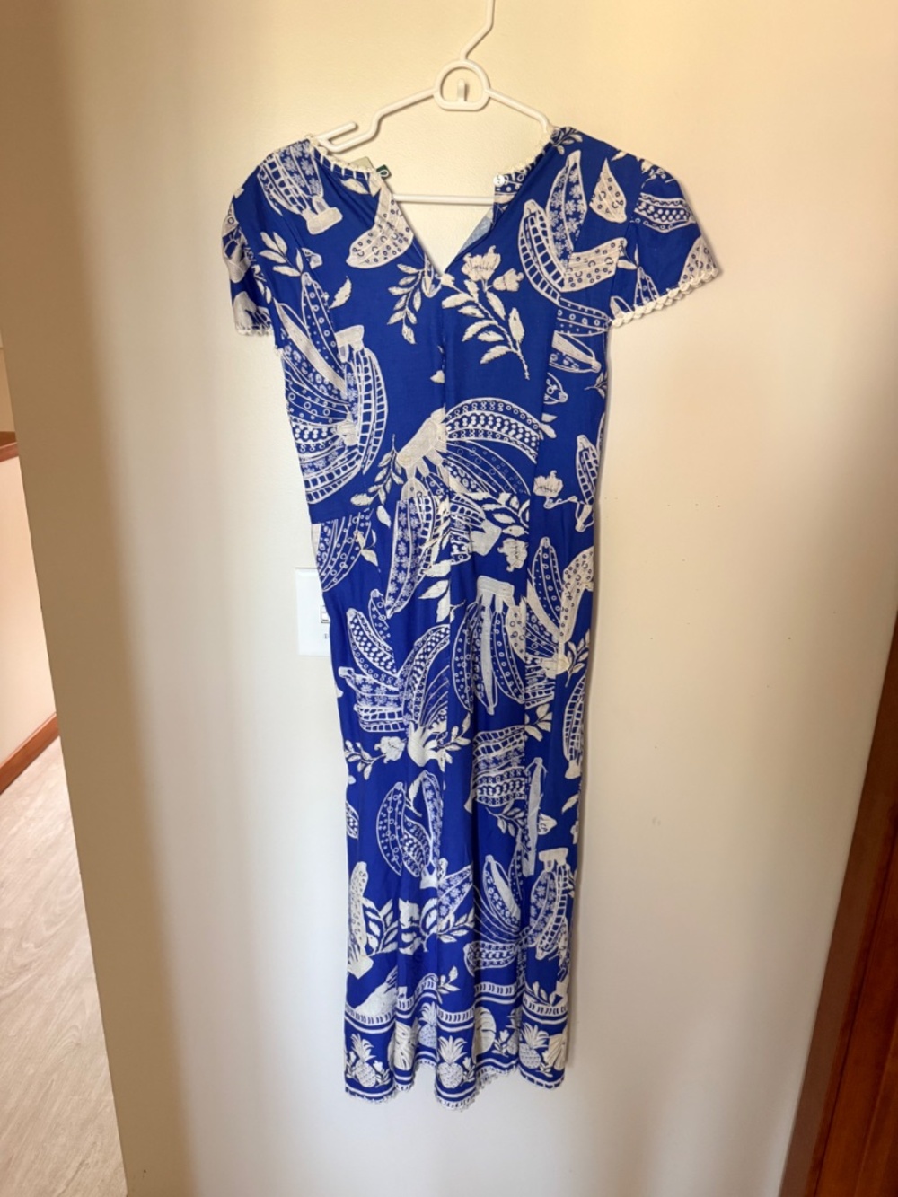 Farm Rio blue lace banana midi dress - Picture 4 of 4